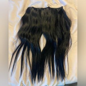Sassina 100% human hair “halo” extension. Level 1 black, 16 inch.